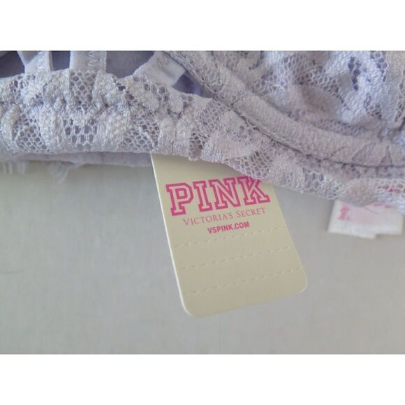 PINK Victoria's Secret 11098906 Women Sz S Lavender Date Unlined Floral Lace Bra - Picture 3 of 7